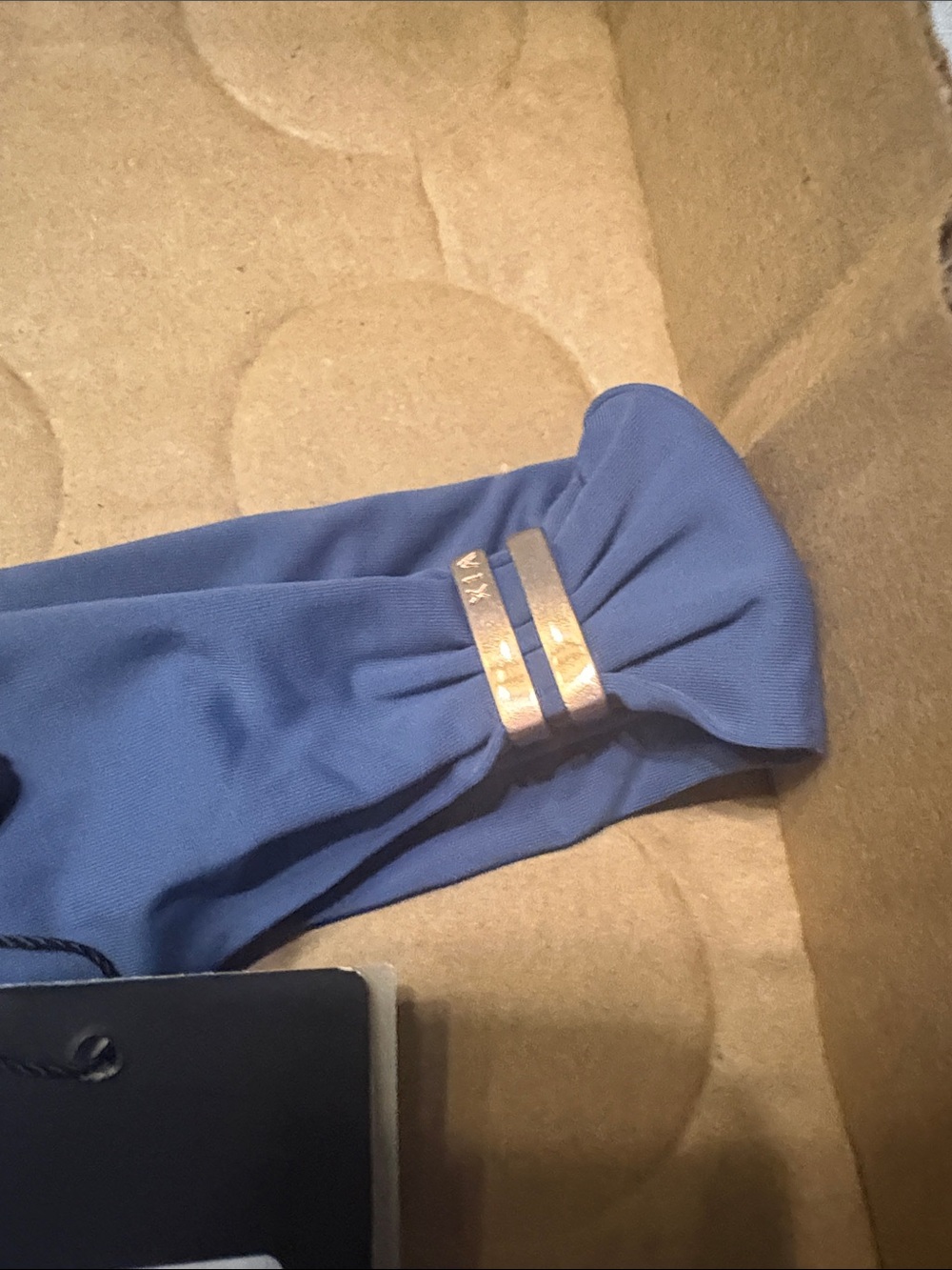 VIX Slate Blue Bikini Bottom with Gold Accents - Picture 2 of 3